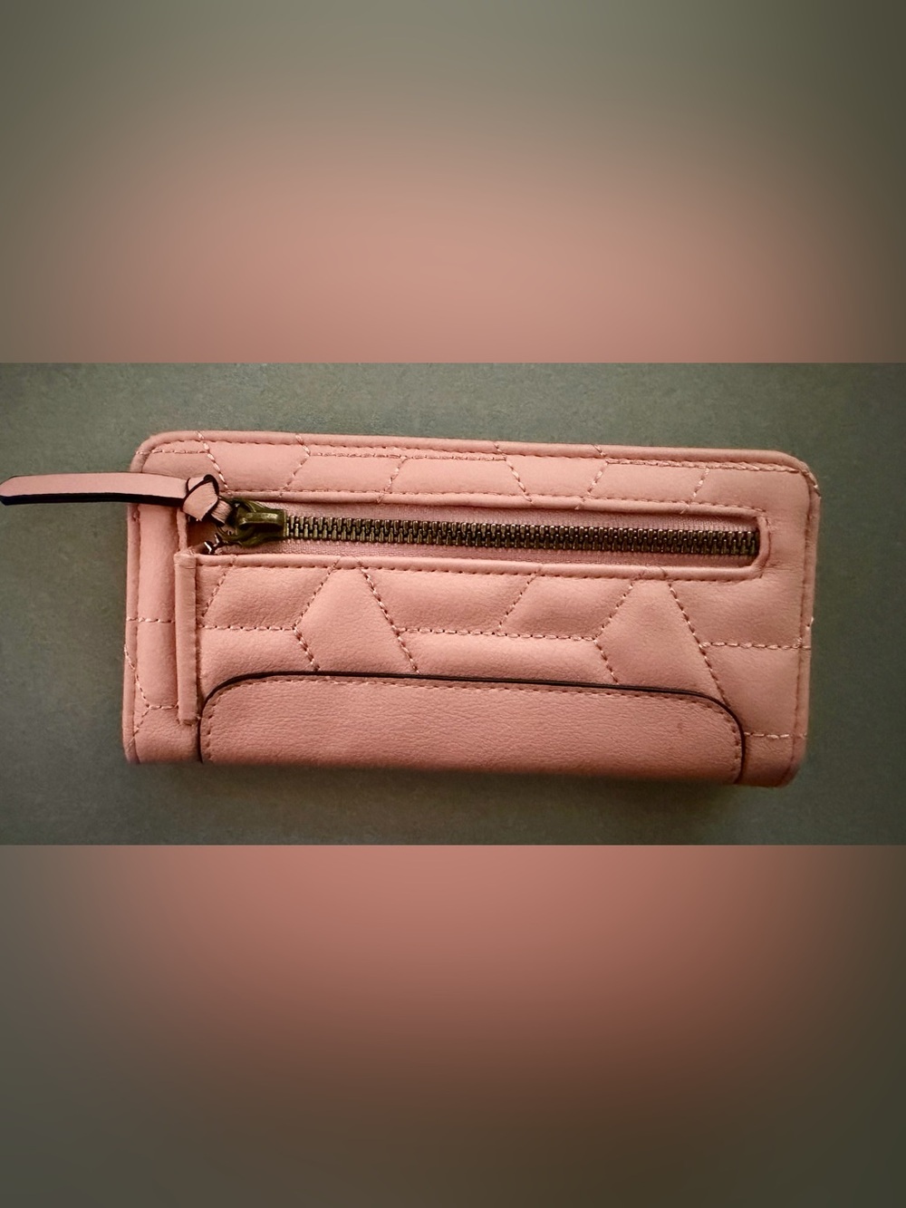 Pink Quilted Zippy Wallet